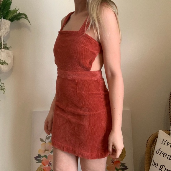 Pink Corduroy Overall Dress - Picture 2 of 3